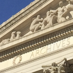 Photo of a part of the building of the National Archives of the U.S.