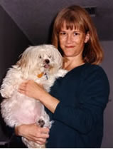 photo of Cindy Peterson with dog Nutmeg
