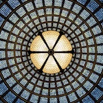 Photo by Pixabay fo a ceiling with concentric circles and lines radiating out. light center with darker outer area