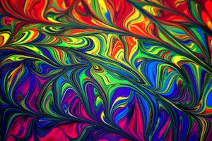 Blue, Green, and Red Abstract Illustration by Sharon McCutcheon